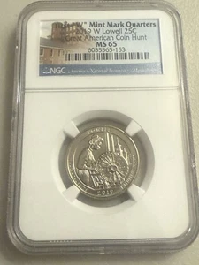 2019 West Point Massachusetts Lowell National Park Quarter- NGC MS65 - Picture 1 of 6