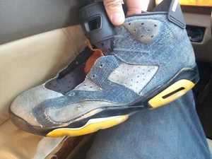 Worn Air Jordan 6 Retro Washed Denim CT5350-401 Size 13  - Picture 1 of 5