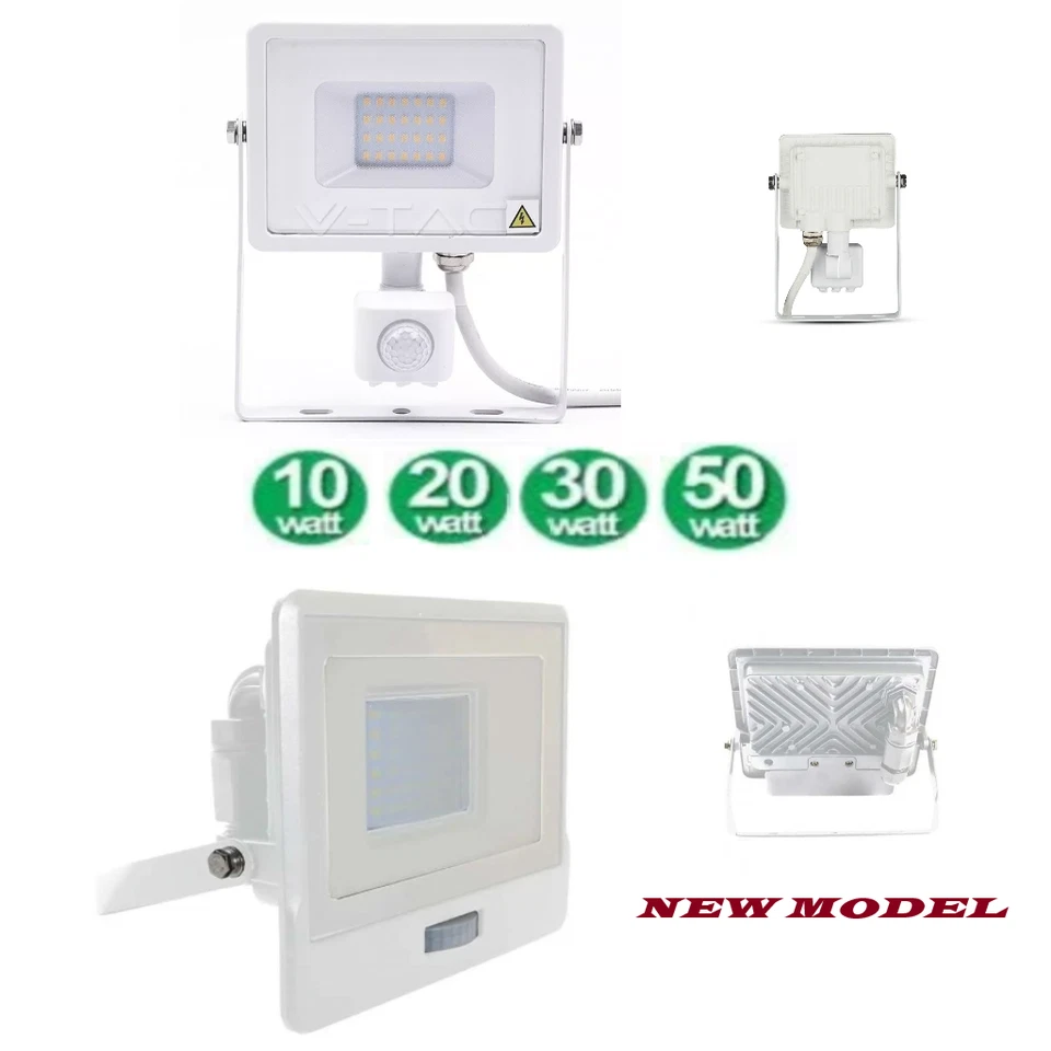 FARO LED da ESTERNO IMPERMEABILE 10W A 100W CON  SENSORE MOVIMENTO LUCE NUOVO - Immagine 1 di 4