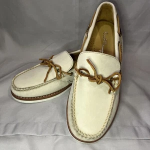 ERNEST HEMINGWAY Boat Dock Casual Shoe White Leather Suede Men Size 9 - Picture 1 of 15