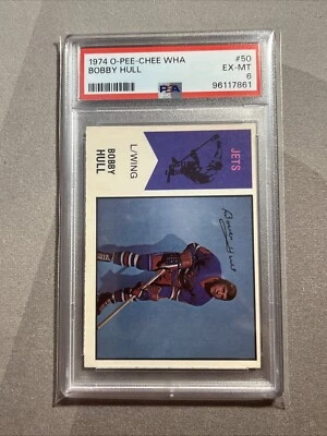 1974 O-PEE-CHEE WHA #50 BOBBY HULL PSA 6 EX-MT JETS HOF - Image 1 of 2