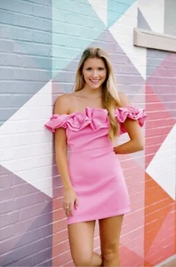 New Judith March Darling Raffle Pink Mini Dress Size S - Picture 1 of 9