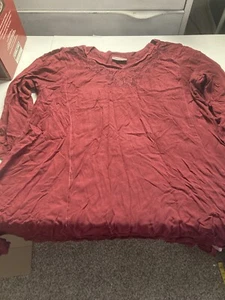 Holy Clothing Damen 3x 100% Viskose Tunika Boho bestickt rot langarm - Bild 1 von 7