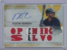 Dustin PEDROIA 2015 Topps Triple Threads AUTO Patch Relic /9 #TTAR-DP1 M5