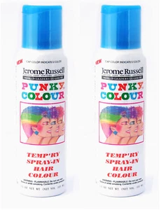 Jerome Russell Punky Color Temp'ry Spray-In Hair Colour SKY BLUE *TWO PACK* NEW - Picture 1 of 1