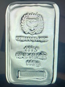 Feliciano. Lingote de plata, 100 gr pureza 999,9 Germania Mint - Imagen 1 de 3