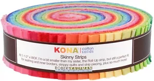SS-106-41 - Kona Cotton, Skinny Strips Bright palette - 41 Pieces 1.5in x 44in - Picture 1 of 1