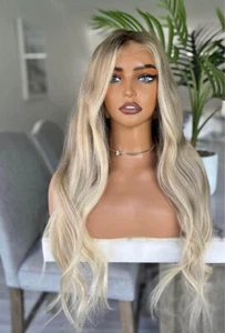 Blonde Full Lace Wig, 100% Human Hair Brand New BLONDE . 22” - Picture 1 of 9
