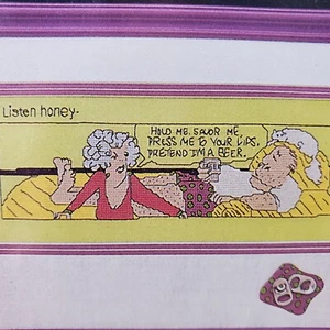 Emerson Quillin Listen Honey Life's A Stitch Pretend I'm A Beer Wife Husband Vtg - Picture 1 of 4