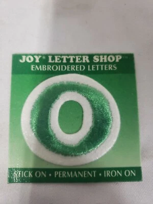 Joy Letter Shop Green Number  0   1.5” Iron On Embroidered Patch Appliqué  - Image 1 of 2