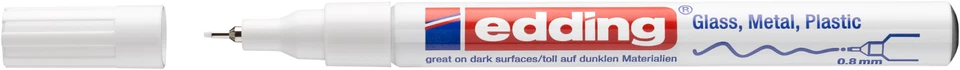 Edding 780 Creative Lackmarker weiß 0,8mm Glas Metall Plastik Glanzlackmarker - Bild 1 von 1