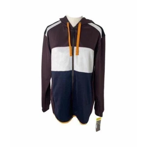 NBN Gear Hoodie Herren Large weinrot und blau durchgehender Reißverschluss sportlich Langarm - Bild 1 von 8