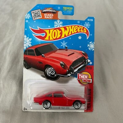 2016 Hot Wheels #101 Then and Now 1/10 ASTON MARTIN 1963 DB5 Red w/Lace Spokes - Image 1 of 4