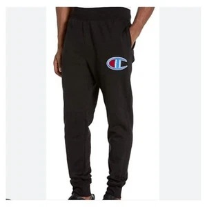 Pantalones deportivos Champion tejido inverso pequeños bolsillos de parche forrados de lana negros - Imagen 1 de 13