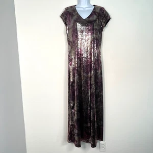 Naeem Khan Timeless Sequined Maxi Dress Sz M Ball Gown Wedding Formal Stretch - Picture 1 of 19