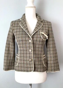 JUICY COUTURE Houndstooth Wool Blazer Jacket - Picture 1 of 13