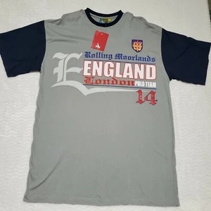 NWT ENGLAND London Polo Team 14 Grey T Shirt Tee XL Cotton - Picture 1 of 5