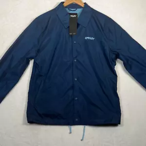 Oakley Coaches Tech Poseidon Logo Water repellant Snap-Up Jacket - NWT Men-Small - Picture 1 of 8