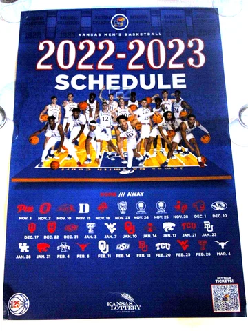 2022 2023 KANSAS JAYHAWKS BASKETBALL TEAM POSTER KU JALEN WILSON & GRADEY DICK Cover