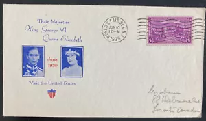 1939 Worlds Fair NY USA First Day Cover King George 6 KGVI Royal Visit L - Bild 1 von 2