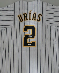 Brewers Infielder LUIS URIAS Signed Custom Replica Pin Stripe Jersey AUTO - JSA - Picture 1 of 3