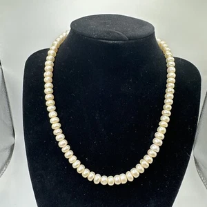 16” Authentic Freshwater Pearl Necklace 7mm Pearls - Picture 1 of 4