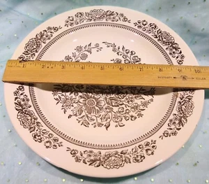 Vintage Royal China Sussex Cavalier Ironstone 10in Plate Brown Floral - Picture 1 of 4