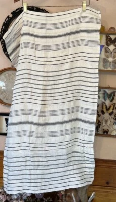 1 Restoration Hardware 意大利提花条纹亚麻 King Sham 黑色 — 第 1/4 张图片