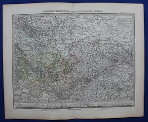 Original antique map GERMANY, SAXONY, THURINGIA, Stieler, 1886 - Picture 1 of 6