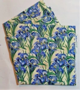 Tela de algodón de flores azules - 2 yardas - 42 pulgadas de ancho - Imagen 1 de 2