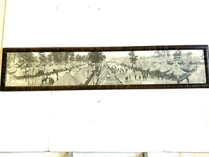 Panoramic 46" Framed Photo of 28th Div Combat Engineers Camp Hancock Feb 3, 1918 - Picture 1 of 9