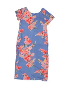 Joules Damen T-Shirt Kleid UK 12 mittelblau geblümt RK14 - Bild 1 von 3