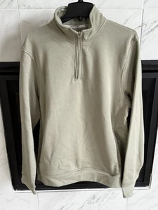 Kenneth Cole Men's Pistachio 1/4 Zip Sweatshirt Size Medium NWT Pockets - Picture 1 of 8