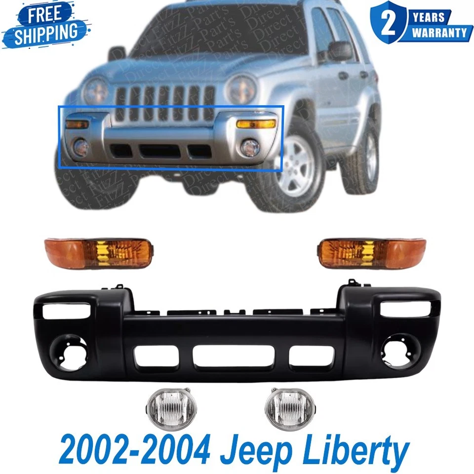Juego de pares de luces de señalización y cubierta de parachoques delantero para Jeep Liberty 2002-2004 Foto 1 de 4