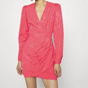 Cras Yvonne Damen 12/38 Wickelkleid Paradise Pink Y2K 90er Pads Mini Neon Kurz - Bild 1 von 10