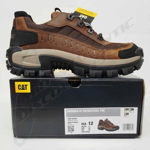 Caterpillar Men Invader Steel Toe Work Shoes Sz 12 Dark Brown ST ASTM - Picture 1 of 4