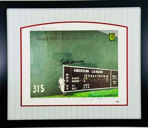 TED WILLIAMS Signed Framed Autograph Lithograph PSA/DNA LOA MLB - Picture 1 of 4