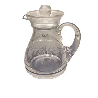 Stuart Crystal Glass Lidded Grapevine Etched Decoration Whisky Noggin CreamerJug - image 1 of 4
