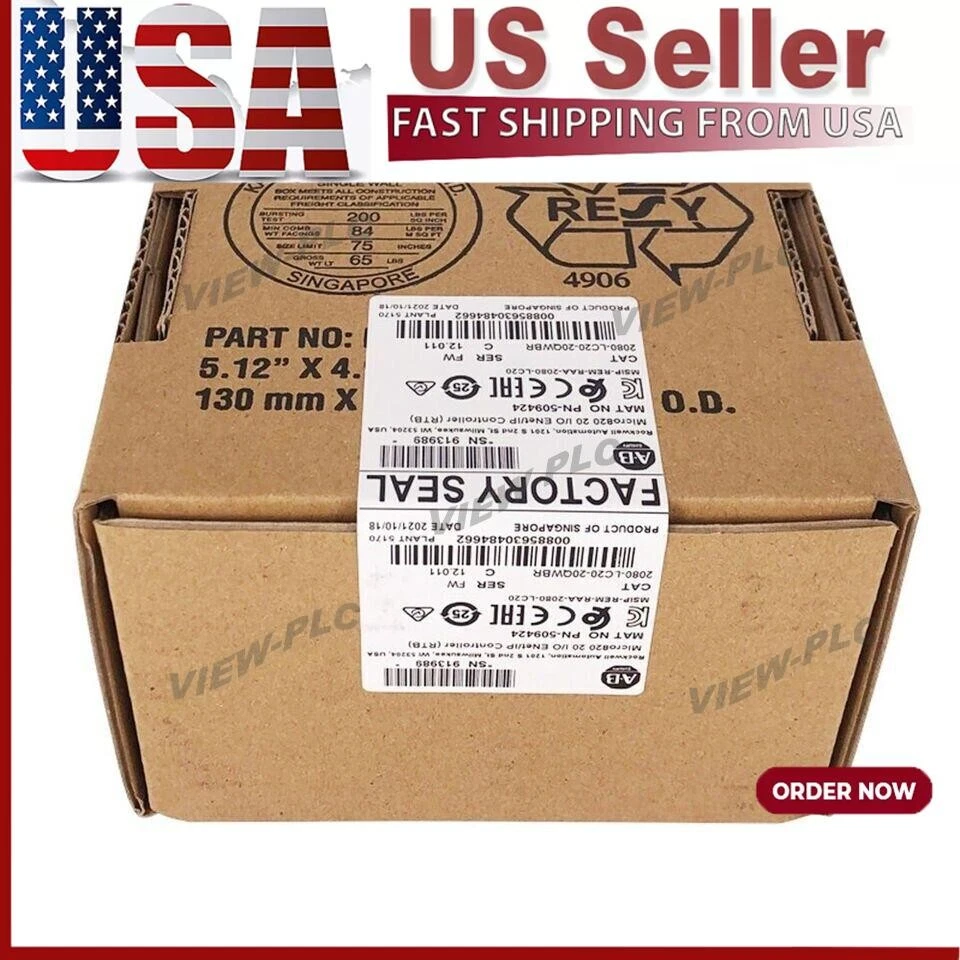 Controlador Ethernet Allen-Bradley PLC 2080-LC20-20QWB 2080LC2020QWB nuevo sellado Foto 1 de 1