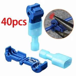Kabel Anschl??sse 40 St??ck Blau Kunststoff Schnellkupplung Klemmen Crimp - Bild 1 von 9