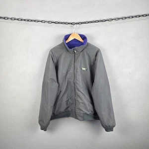 LL Bean Jacket Mens XL Green Warm Up Y2K Retro USA Fleece Lined Polartec Vintage - Picture 1 of 6