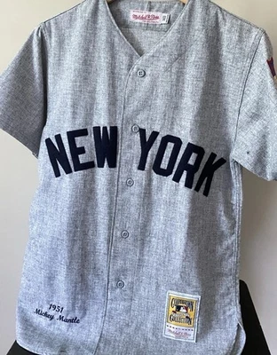 Camiseta deportiva de lana Mitchell & Ness 1961 Mickey Mantle de los Yankees de Nueva York adulto pequeña Foto 1 de 4