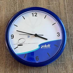 "Reloj de pared vintage Zoloft Pharmaceutical Drug Rep promocional 9"" publicidad en funcionamiento" - Imagen 1 de 2