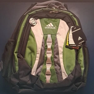 Adidas Load Spring Backpack Green Grey Many Features Pockets Perfect Zippers - Picture 1 of 12