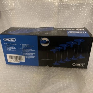 Draper Metric T Handle Hex Key Set 10 Piece With Wall Mounting(missing Parts ) - Picture 1 of 4