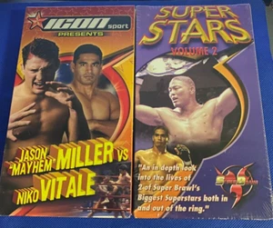 VHS LOT MMA ICON SPORT JAYSON "MAYHEM" MILLER VS. NIKO VITALE + SUPERBRAWL NOS - Imagen 1 de 5