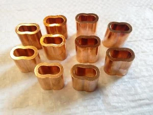 5MM Double Barrel Copper Ferrules / Sleeves For Stainless Wire Rope, QTY - 10 - Picture 1 of 1