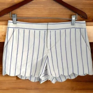 Club Monaco Shorts Women’s 4 Amber Low Rise Scalloped Preppy Nautical Summer - Picture 1 of 11