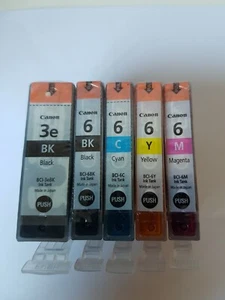 Genuine Canon BCI - 3E & BCI - 6 Ink Cartridge Set x 5 Black Cyan Magenta Yellow - Picture 1 of 3