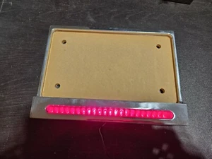 Chrome Rear Motorcycle LED License Plate Frame Red light - Picture 1 of 4